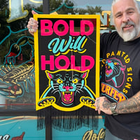 Bold Will Hold panther flag shape