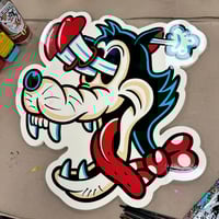 Image 2 of Born to Love Wolf- Hand Painted Sign