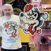 Image 1 of Born to Love Wolf- Hand Painted Sign