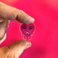 Image 2 of Crying heart- Acrylic pin