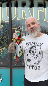 Dagger- mini hand painted wood cutout. 