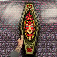 Devil Lady Shadow box- Wood & Glass painting