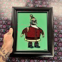 Robot Santa 1 glass painting