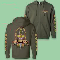 Image 1 of Dagger ZIp Hooded Sweatshirt- Olive