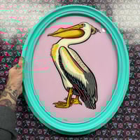 Pelican large glass painting