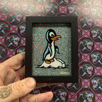 Penguin mini glass painting