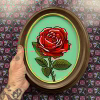 Rose Oval glass painting